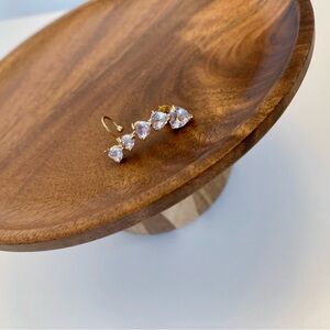 4/$15 Cubic Zirconia CZ Hearts Ear Crawler Ear Cuff Earring